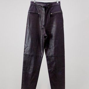 90s Gucci Aubergine Leather Pants